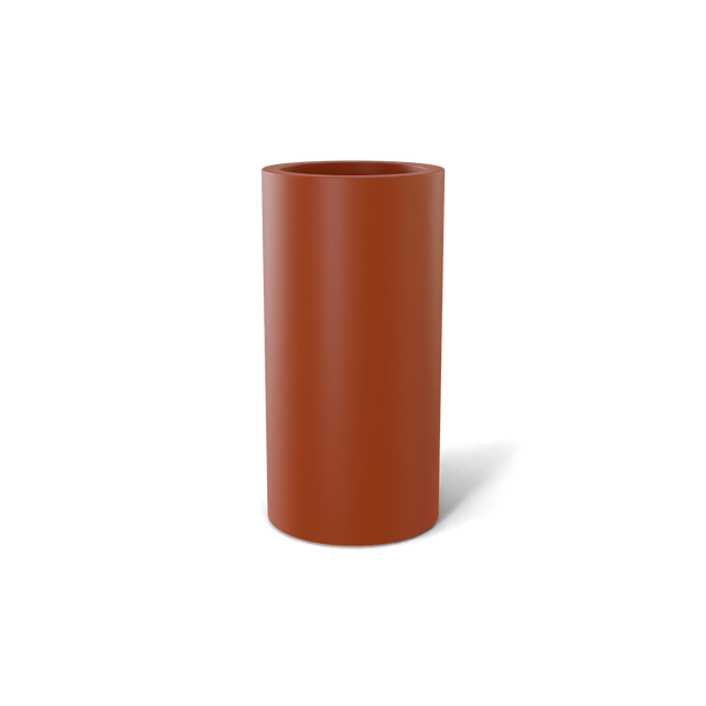 Corry cylinder fiberglass planter in Matte Terra Cotta, 10 × 20 in, studio render