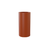 Corry cylinder fiberglass planter in Matte Terra Cotta