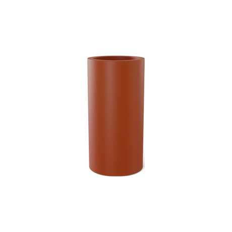 Corry cylinder fiberglass planter in Matte Terra Cotta