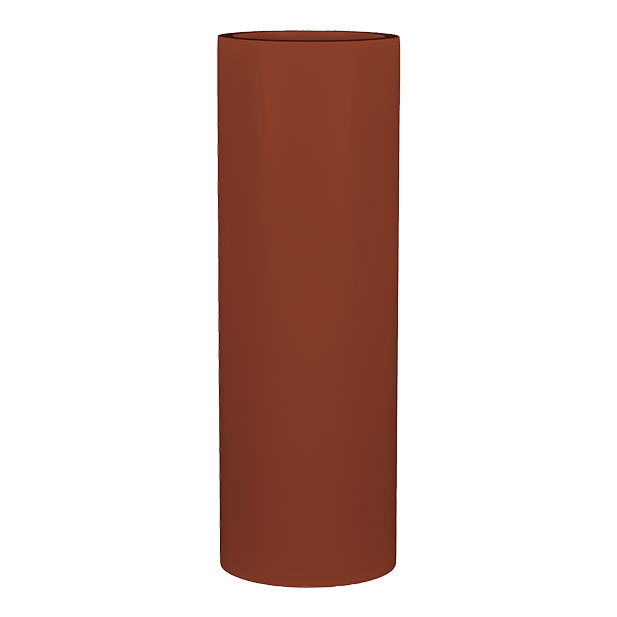 Corry cylinder fiberglass planter in Matte Terra Cotta, studio render