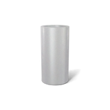 Corry cylinder fiberglass planter in Metallic Silver, 10 × 20 in, studio render