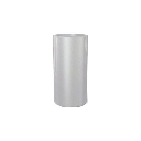 Corry cylinder fiberglass planter in Metallic Silver