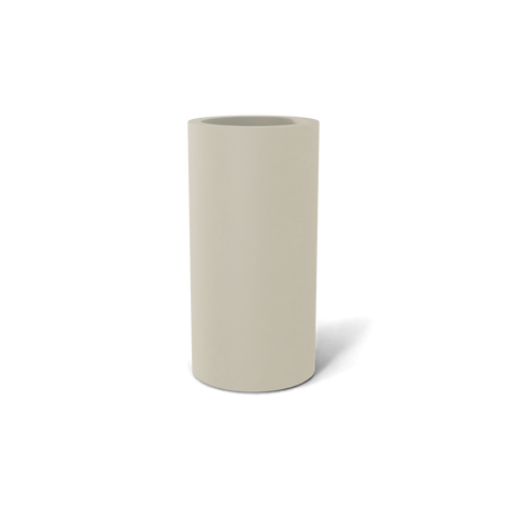 Corry cylinder fiberglass planter in Satin Beige, 10 × 20 in, studio render
