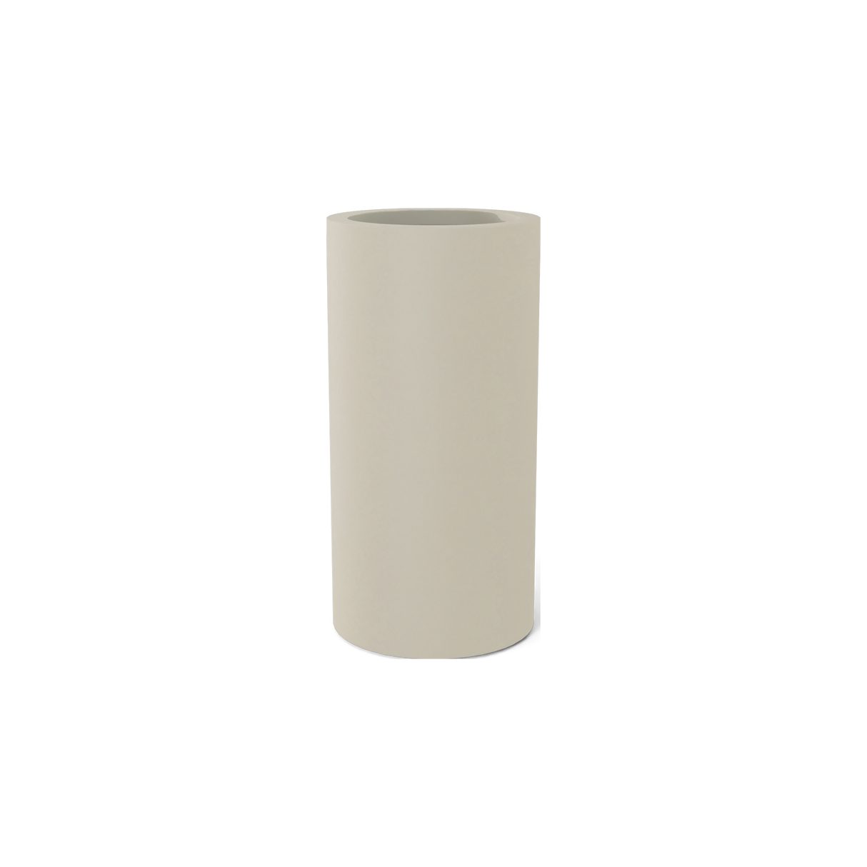 Corry cylinder fiberglass planter in Satin Beige