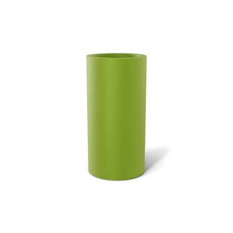 Corry cylinder fiberglass planter in Satin Green, 10 × 20 in, studio render