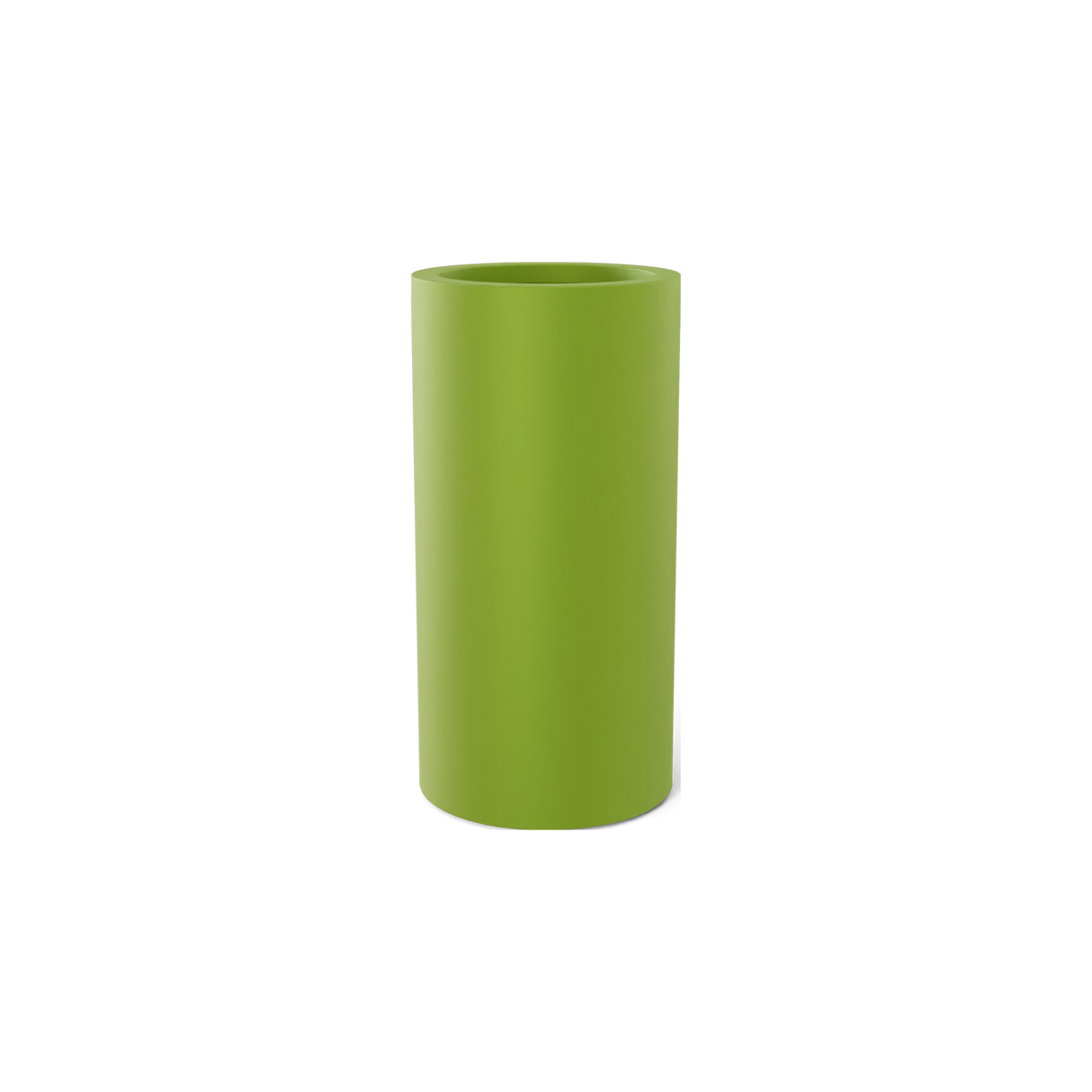 Corry cylinder fiberglass planter in Satin Green