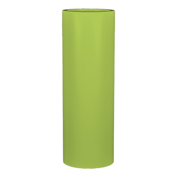 Corry cylinder fiberglass planter in Satin Green, studio render