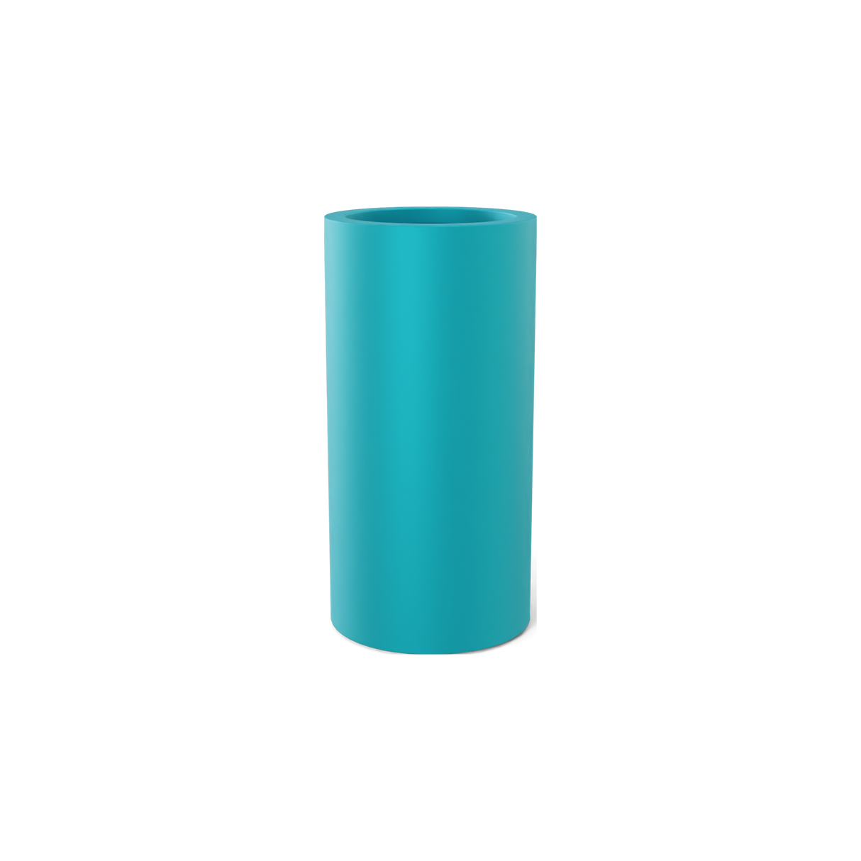 Corry cylinder fiberglass planter in Satin Seafoam Green