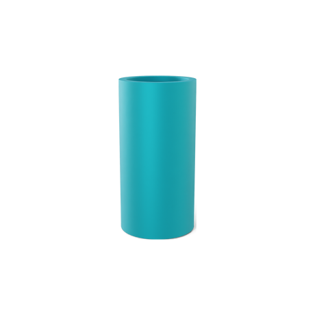 Corry cylinder fiberglass planter in Satin Seafoam Green