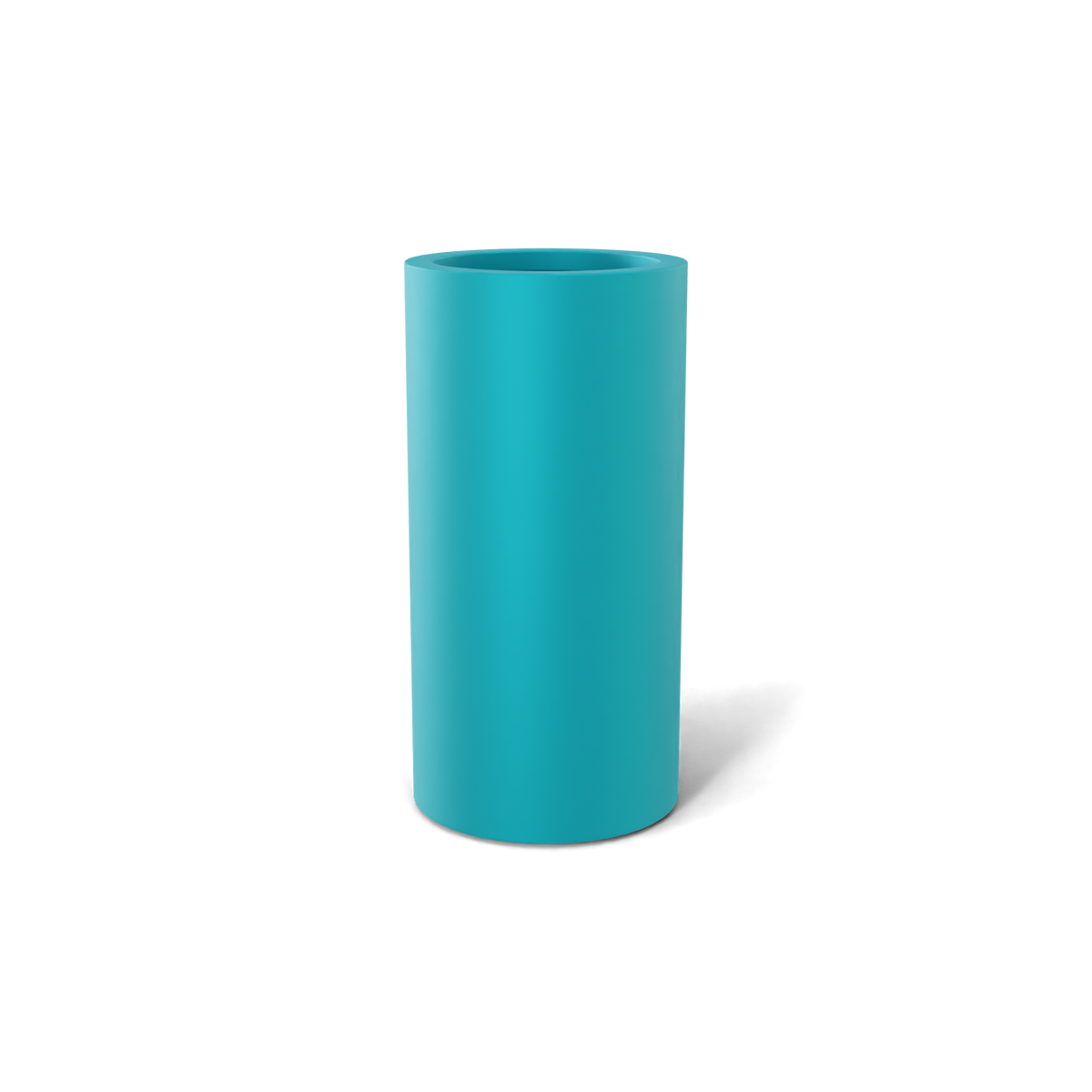 Corry cylinder fiberglass planter in Satin Seafoam Green, 10 × 20 in, studio render