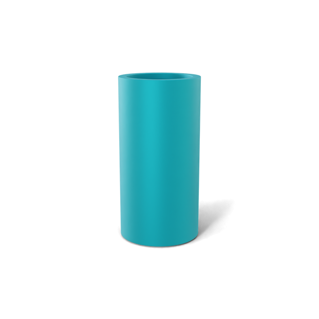 Corry cylinder fiberglass planter in Satin Seafoam Green, 10 × 20 in, studio render