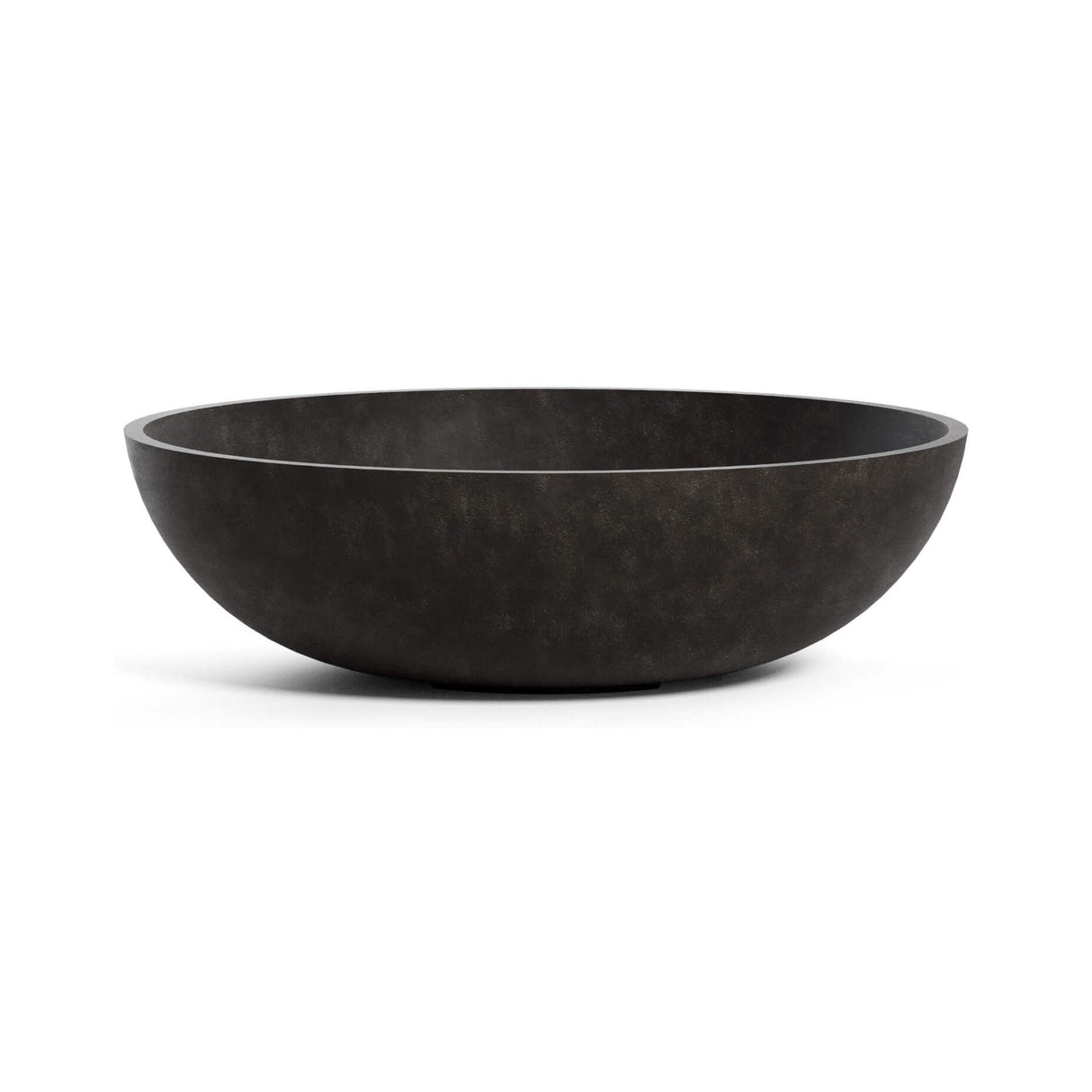 Cavo Low Bowl fiberglass planter in Brown Stone, 19.7 in Ø x 8.5 in H