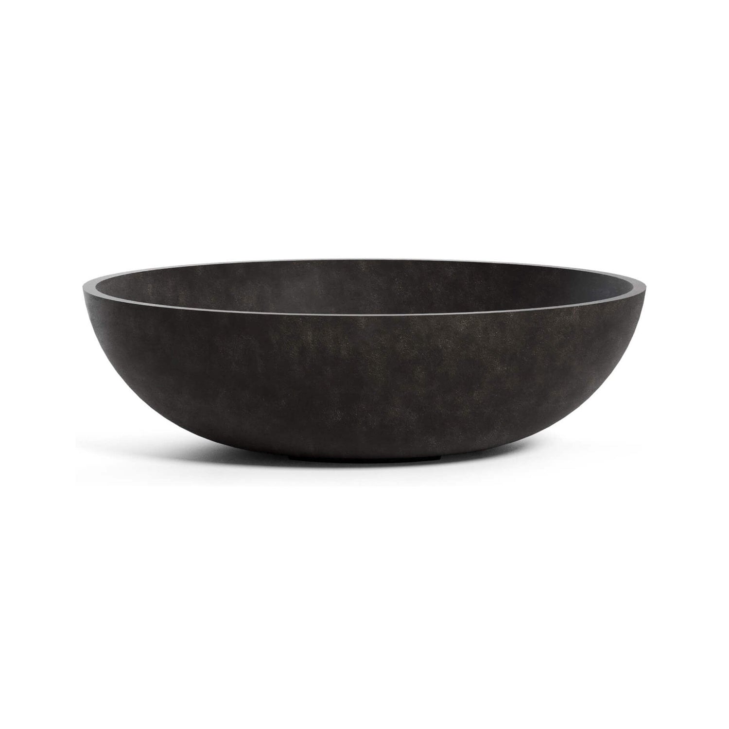 Cavo Low Bowl fiberglass planter in Brown Stone, 19.7 in Ø x 8.5 in H