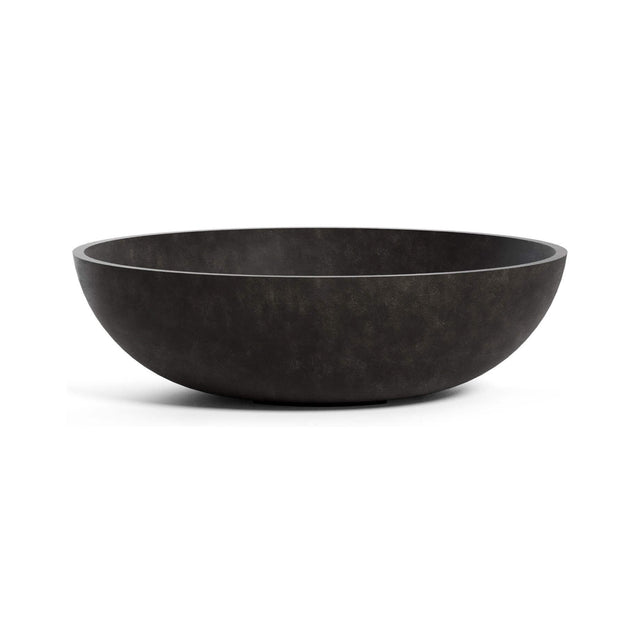 Cavo Low Bowl fiberglass planter in Brown Stone, 19.7 in Ø x 8.5 in H
