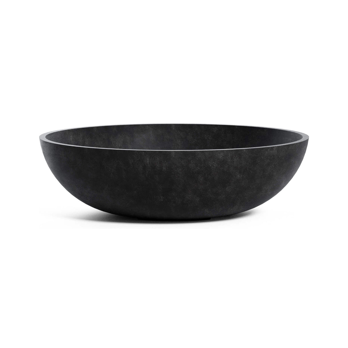 Cavo Low Bowl fiberglass planter in Carbon Stone, 19.7 in Ø x 8.5 in H