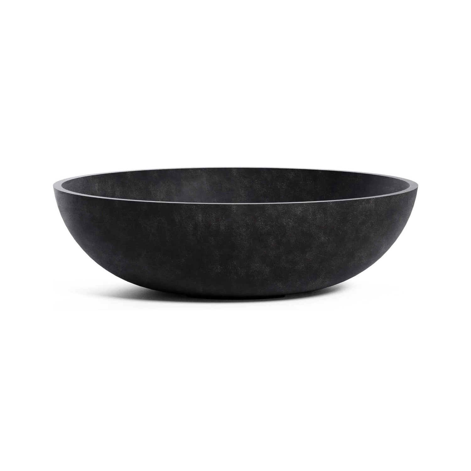 Cavo Low Bowl fiberglass planter in Carbon Stone, 19.7 in Ø x 8.5 in H
