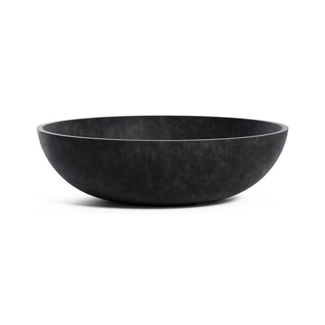 Cavo Low Bowl fiberglass planter in Carbon Stone, 19.7 in Ø x 8.5 in H