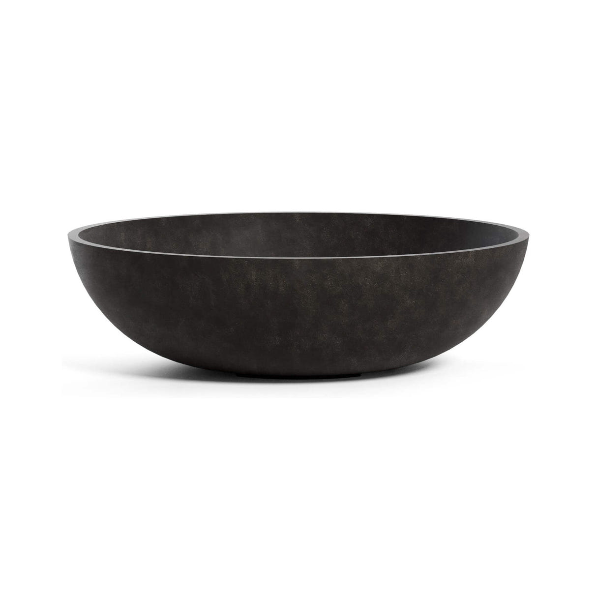 Cavo Low Bowl fiberglass planter in Brown Stone, 31.5 in Ø x 10.4 in H