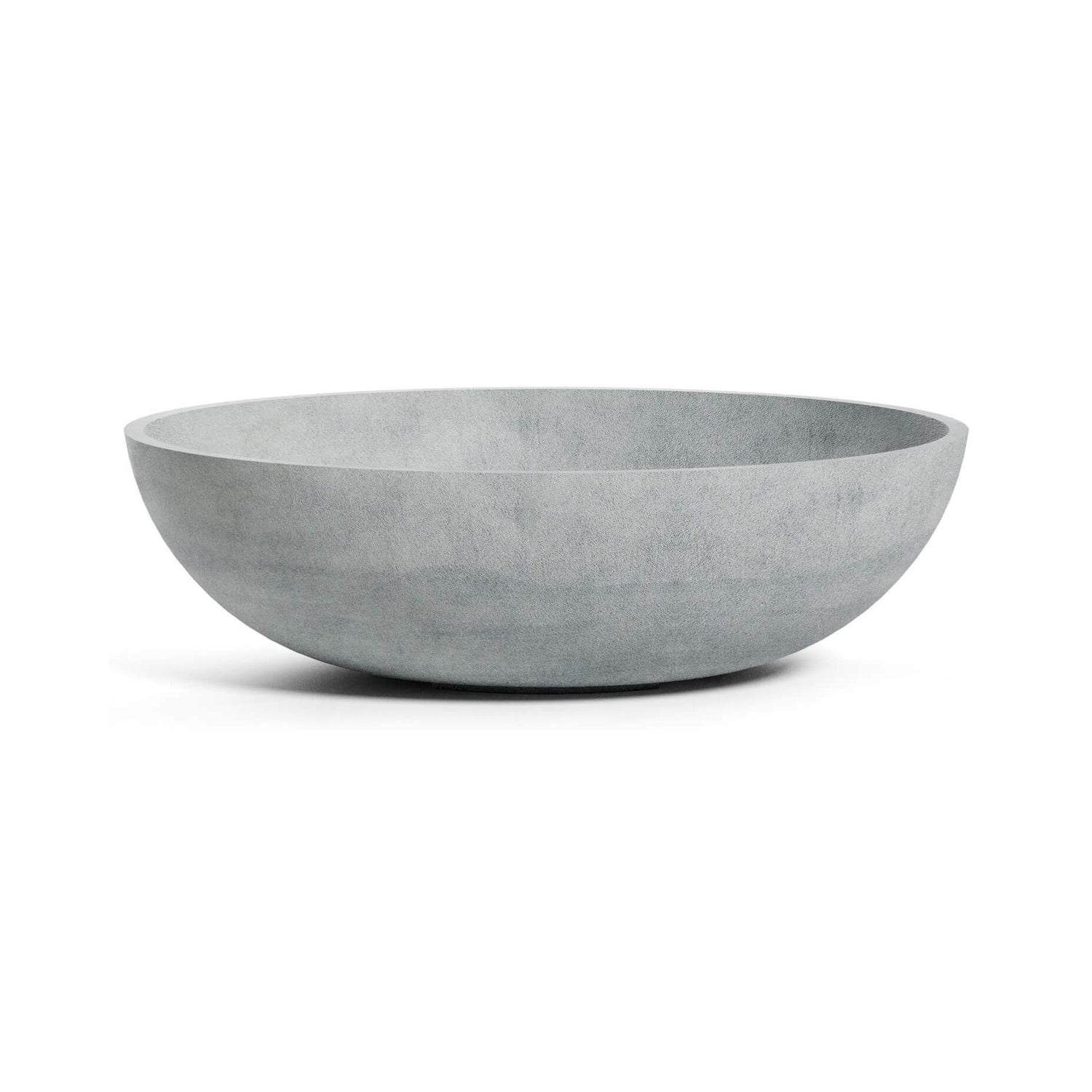 Cavo Low Bowl fiberglass planter in Concrete Stone, 31.5 in Ø x 10.4 in H