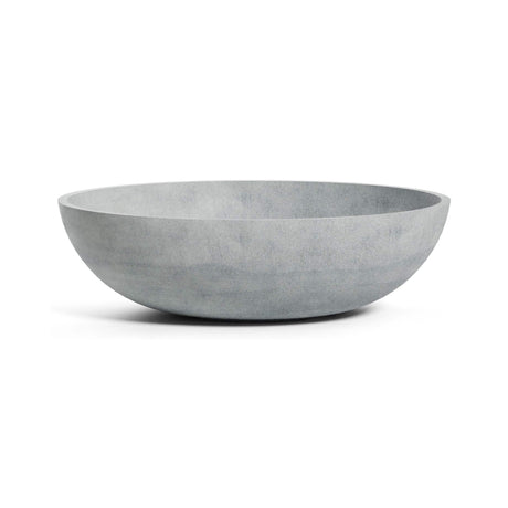 Cavo Low Bowl fiberglass planter in Concrete Stone, 31.5 in Ø x 10.4 in H