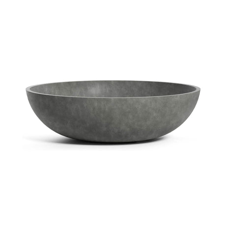 Cavo Low Bowl fiberglass planter in Grey Stone, 31.5 in Ø x 10.4 in H