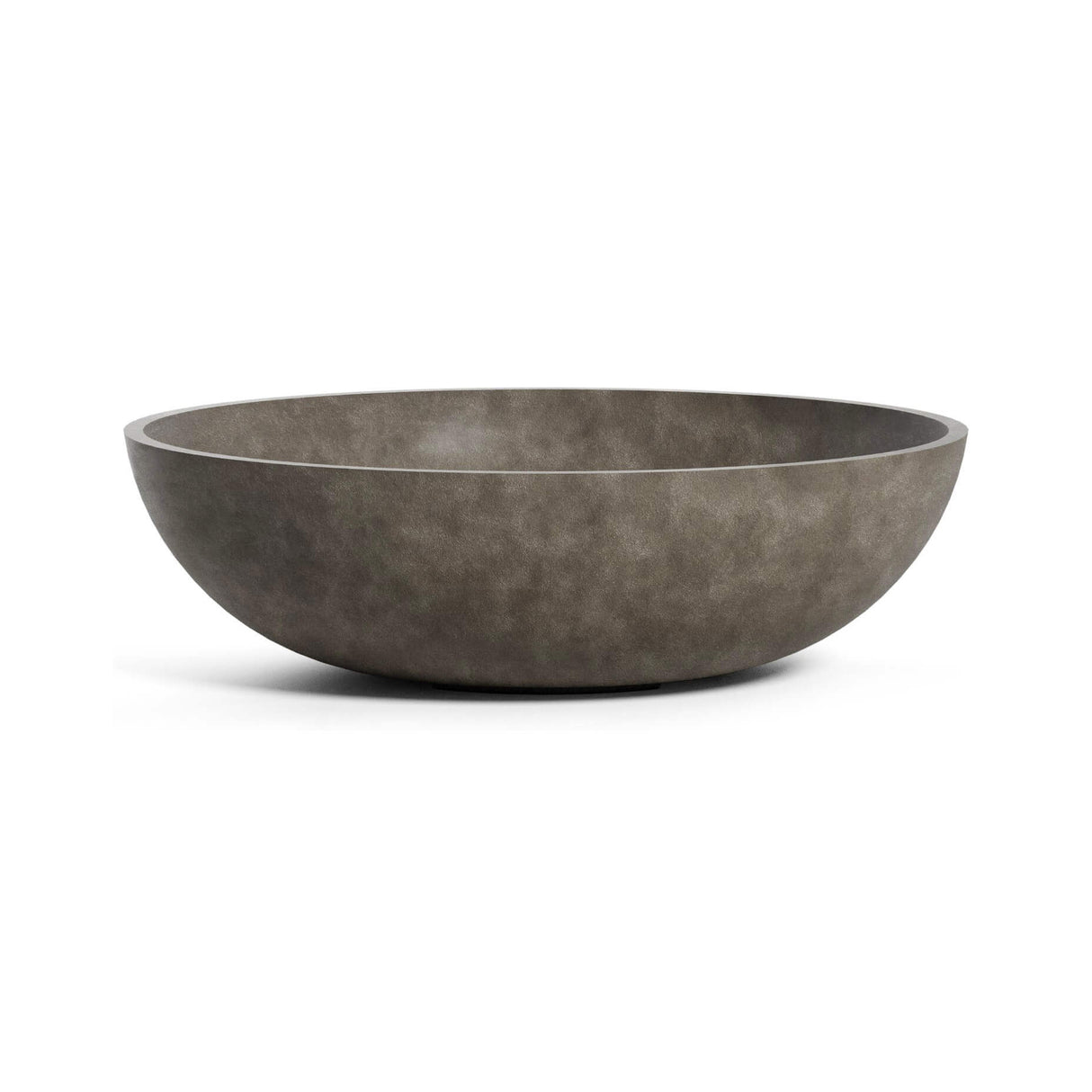 Cavo Low Bowl fiberglass planter in River Stone, 31.5 in Ø x 10.4 in H