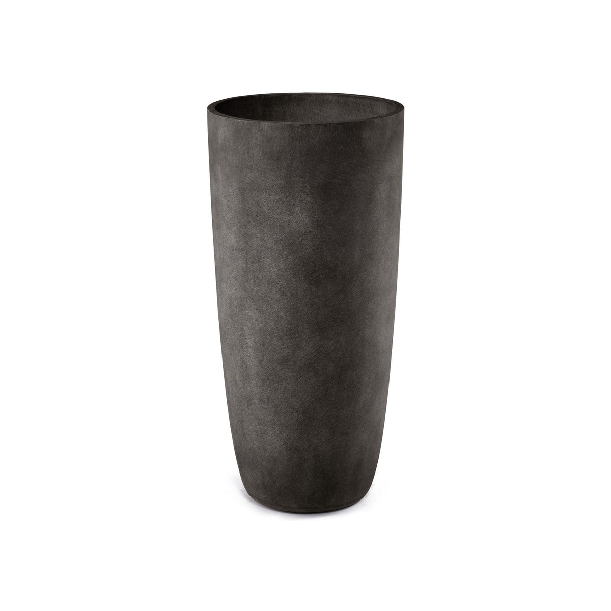 Lofto Tall Column fiberglass planter in Brown Stone, 14.6 in Ø x 30.5 in H