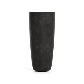 Lofto Tall Column fiberglass planter in Carbon Stone, 14.6 in Ø x 30.5 in H