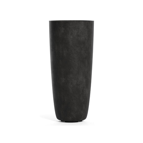 Lofto Tall Column fiberglass planter in Carbon Stone, 14.6 in Ø x 30.5 in H