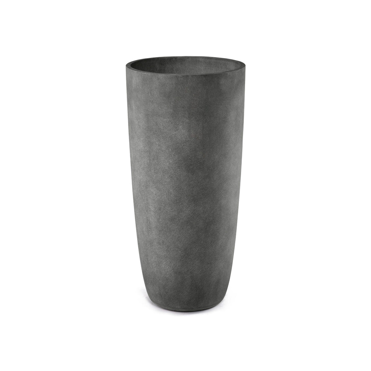 Lofto Tall Column fiberglass planter in Grey Stone, 14.6 in Ø x 30.5 in H