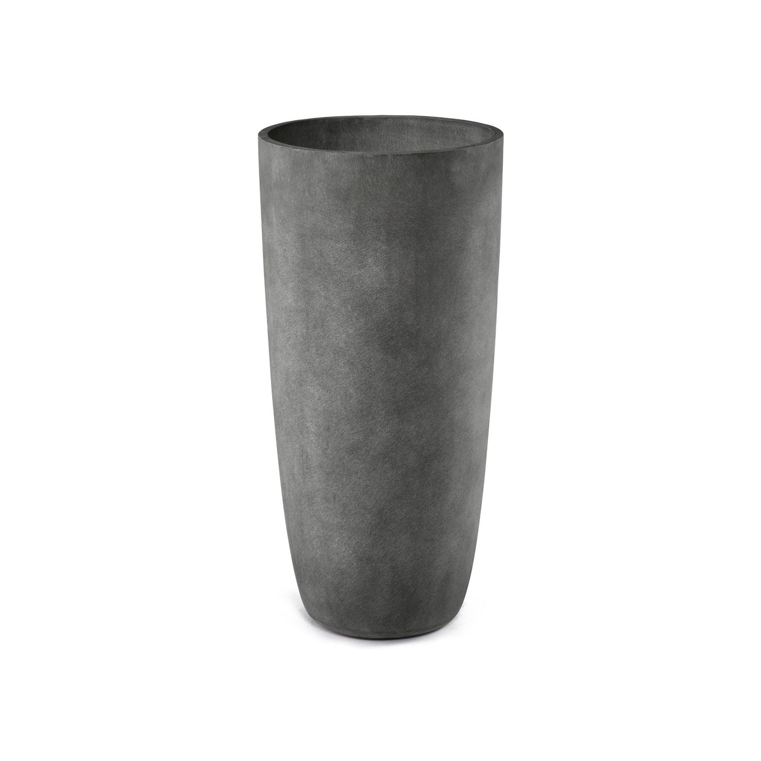 Lofto Tall Column fiberglass planter in Grey Stone, 14.6 in Ø x 30.5 in H