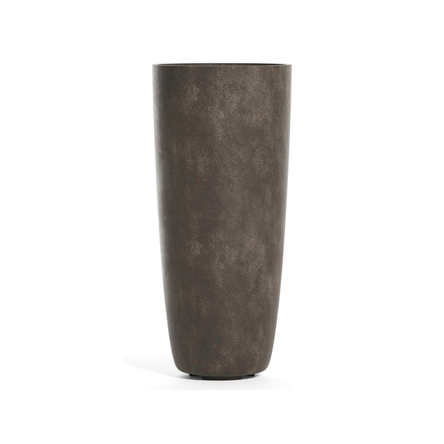 Lofto Tall Column fiberglass planter in River Stone, 14.6 in Ø x 30.5 in H