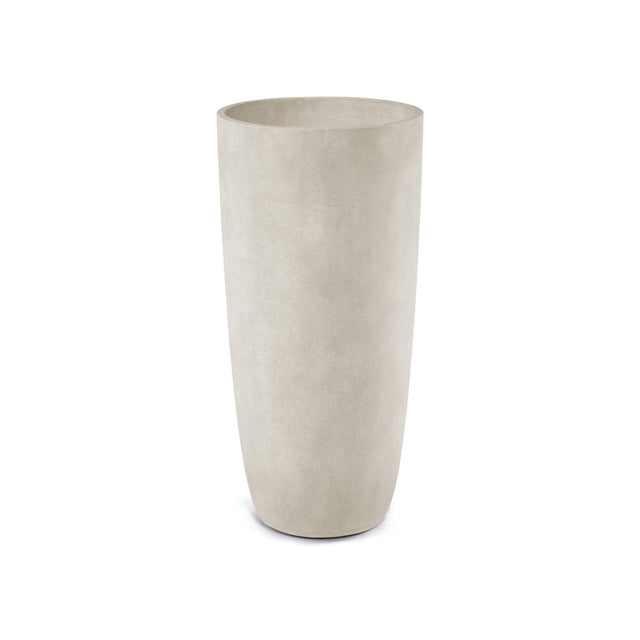 Lofto Tall Column fiberglass planter in Sand Stone, 14.6 in Ø x 30.5 in H