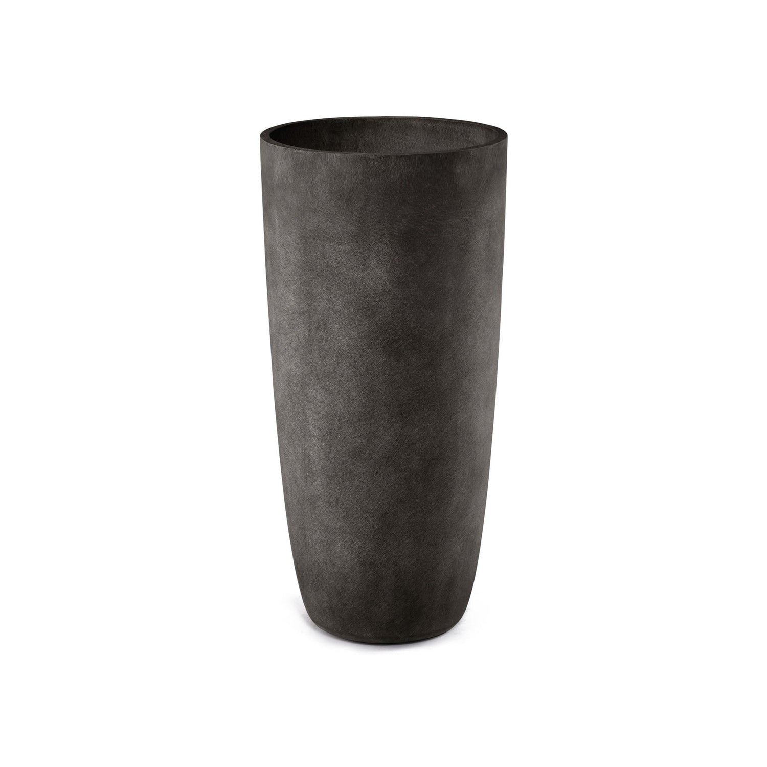 Lofto Tall Column fiberglass planter in Brown Stone, 16.5 in Ø x 36.4 in H