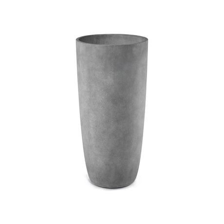 Lofto Tall Column fiberglass planter in Concrete Stone, 16.5 in Ø x 36.4 in H