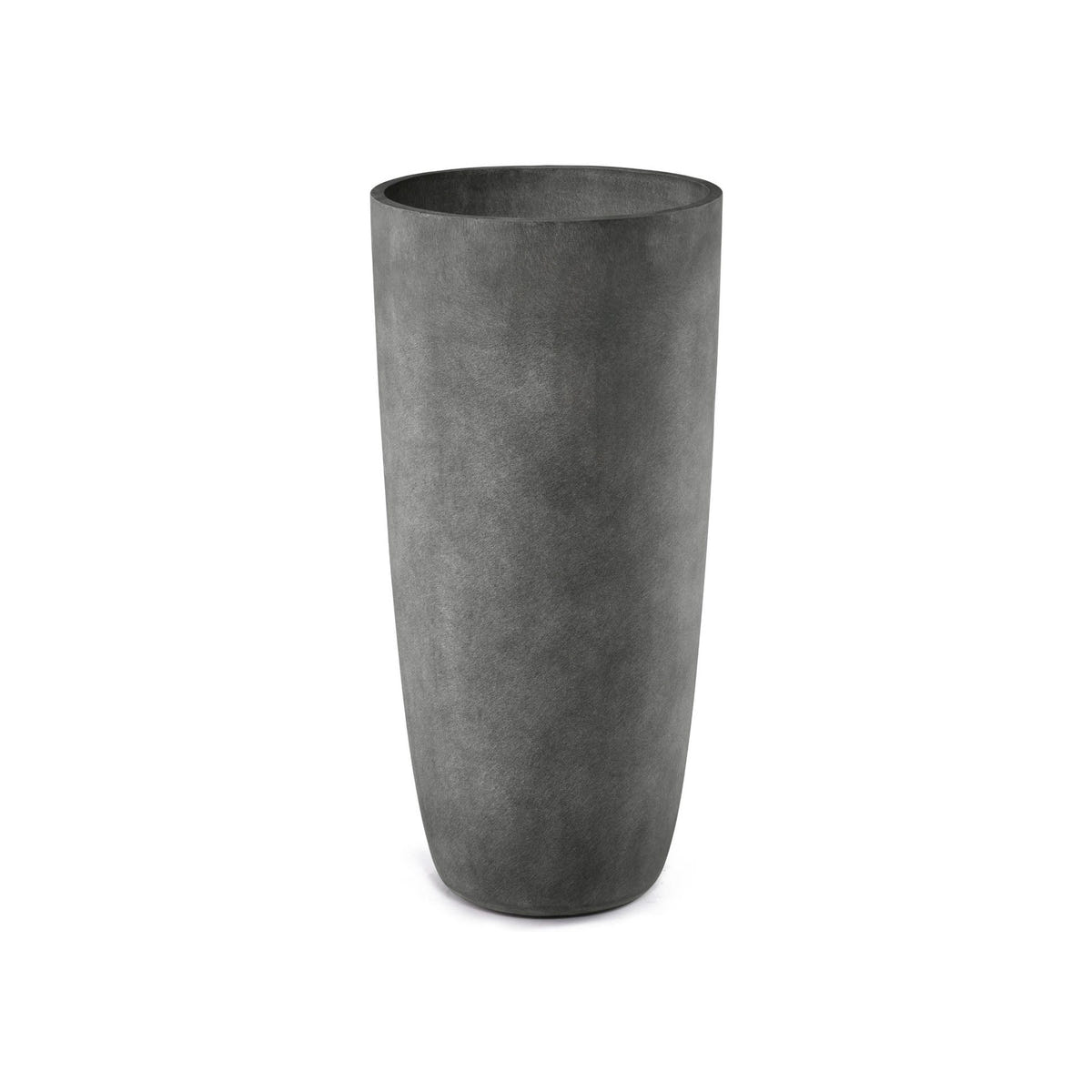 Lofto Tall Column fiberglass planter in Grey Stone, 16.5 in Ø x 36.4 in H
