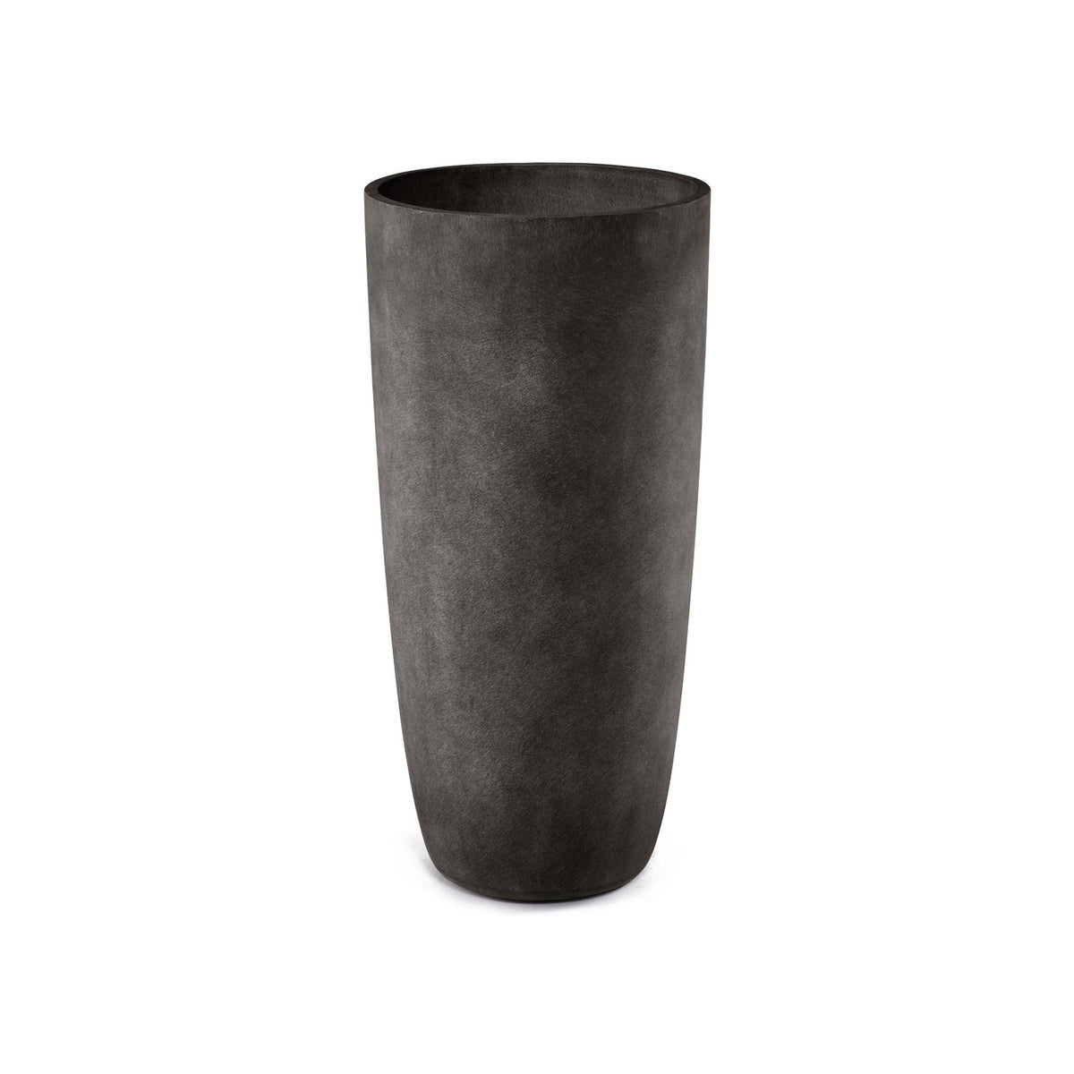 Lofto Tall Column fiberglass planter in Brown Stone, 19.8 in Ø x 43.7 in H