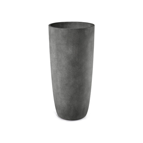 Lofto Tall Column fiberglass planter in Grey Stone, 19.8 in Ø x 43.7 in H