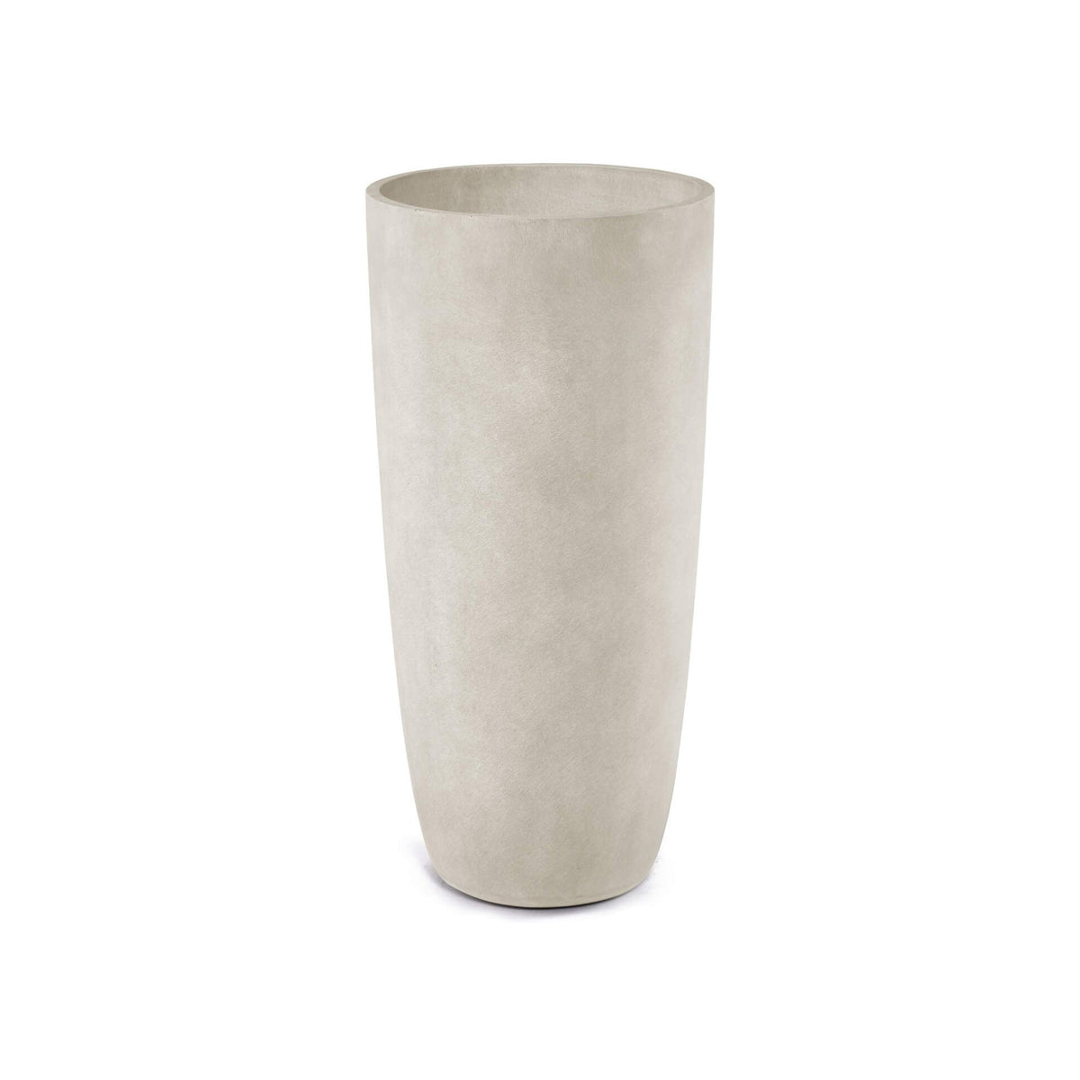 Lofto Tall Column fiberglass planter in Sand Stone, 19.8 in Ø x 43.7 in H