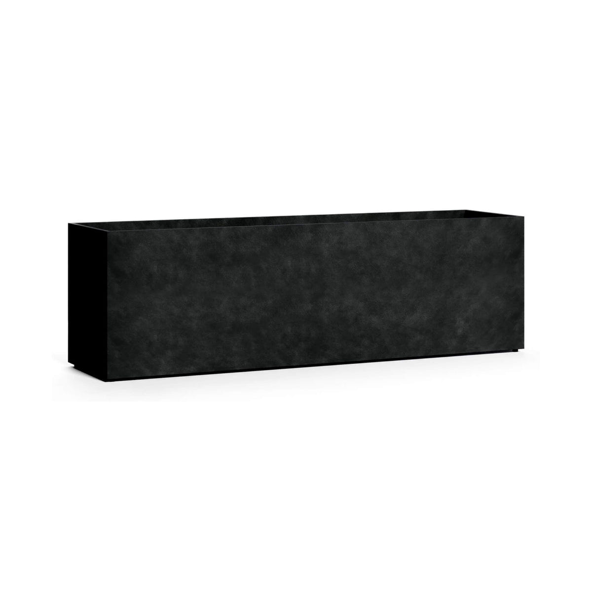 Lonno Long Trough fiberglass planter in Carbon Stone, 78.7 in L x 19.7 in D x 24.2 in H
