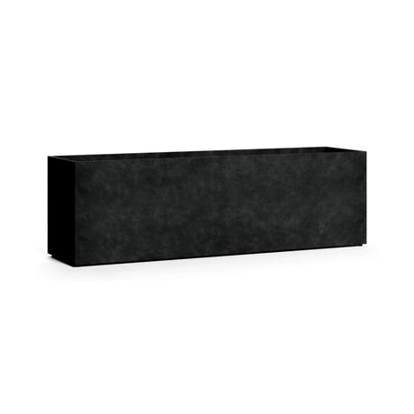 Lonno Long Trough fiberglass planter in Carbon Stone, 78.7 in L x 19.7 in D x 24.2 in H