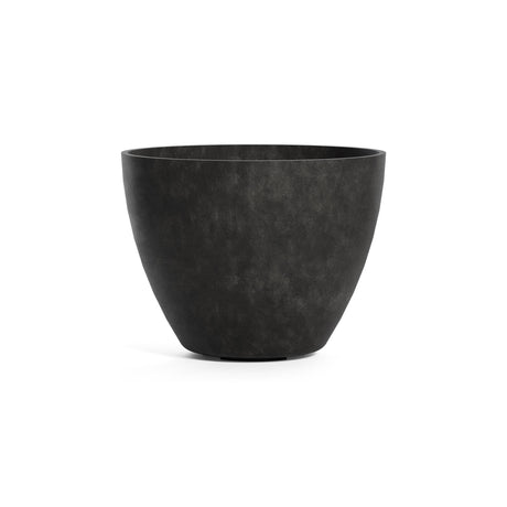 Lupo Tapered Round fiberglass planter in Carbon Stone, 20.1 in Ø x 15.3 in H