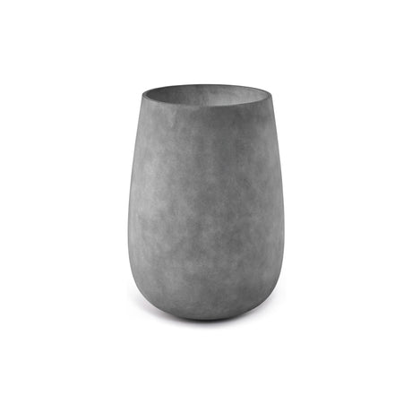Mondo High Tall Round fiberglass planter in Concrete Stone, 22.1 in Ø x 30.9 in H