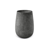 Mondo High Tall Round fiberglass planter in Grey Stone, 22.1 in Ø x 30.9 in H