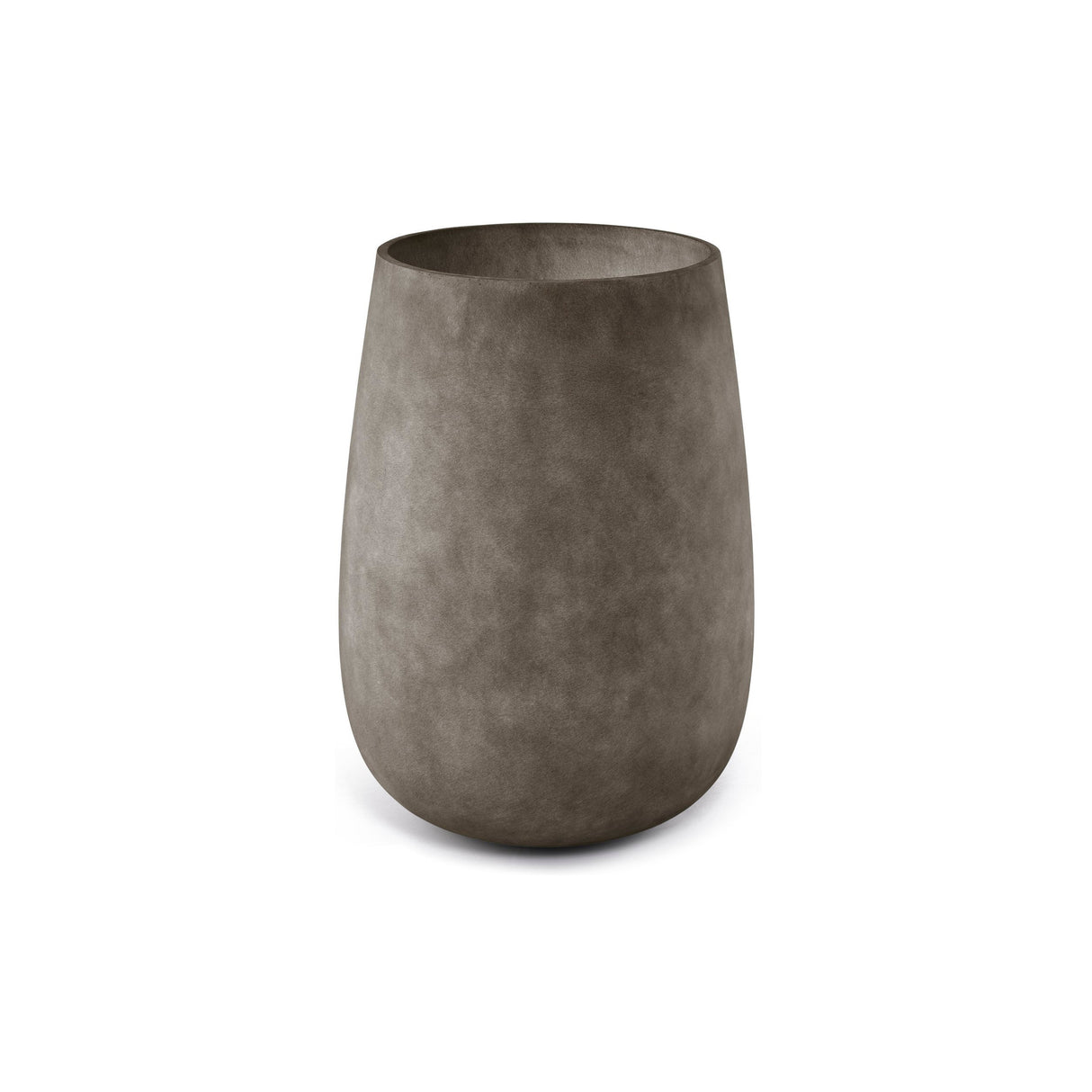 Mondo High Tall Round fiberglass planter in River Stone, 22.1 in Ø x 30.9 in H