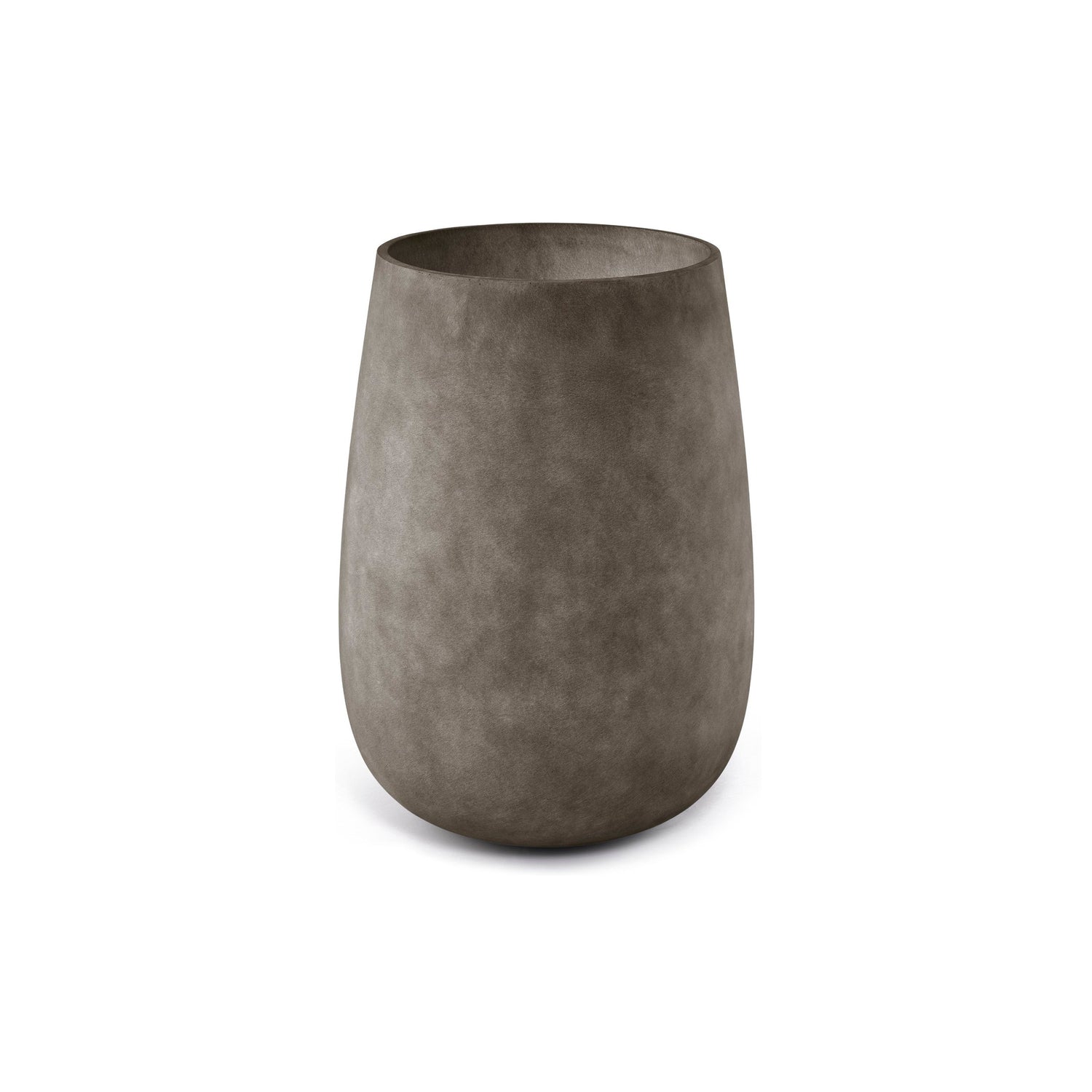 Mondo High Tall Round fiberglass planter in River Stone, 22.1 in Ø x 30.9 in H