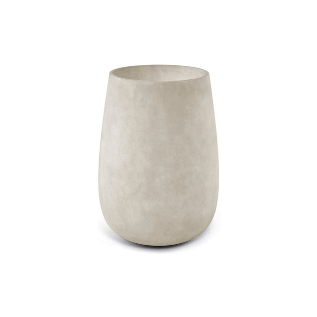 Mondo High Tall Round fiberglass planter in Sand Stone, 22.1 in Ø x 30.9 in H