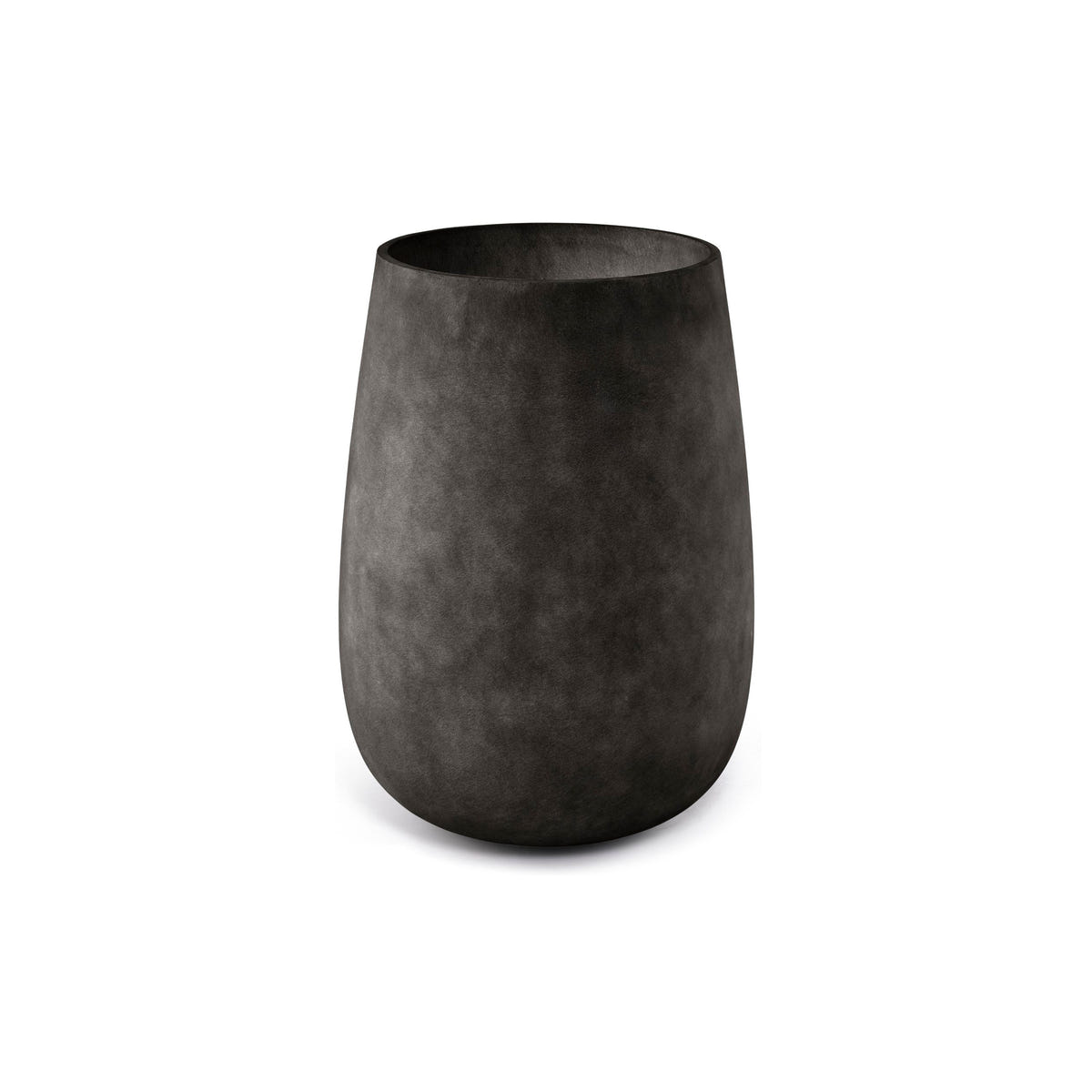 Mondo High Tall Round fiberglass planter in Brown Stone, 25.7 in Ø x 35.6 in H
