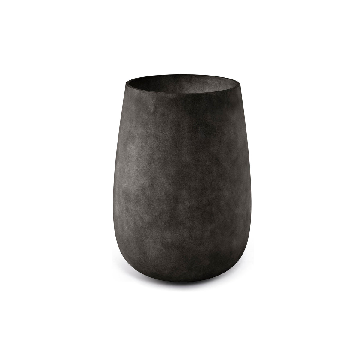 Mondo High Tall Round fiberglass planter in Brown Stone, 25.7 in Ø x 35.6 in H