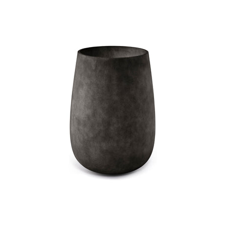 Mondo High Tall Round fiberglass planter in Brown Stone, 25.7 in Ø x 35.6 in H